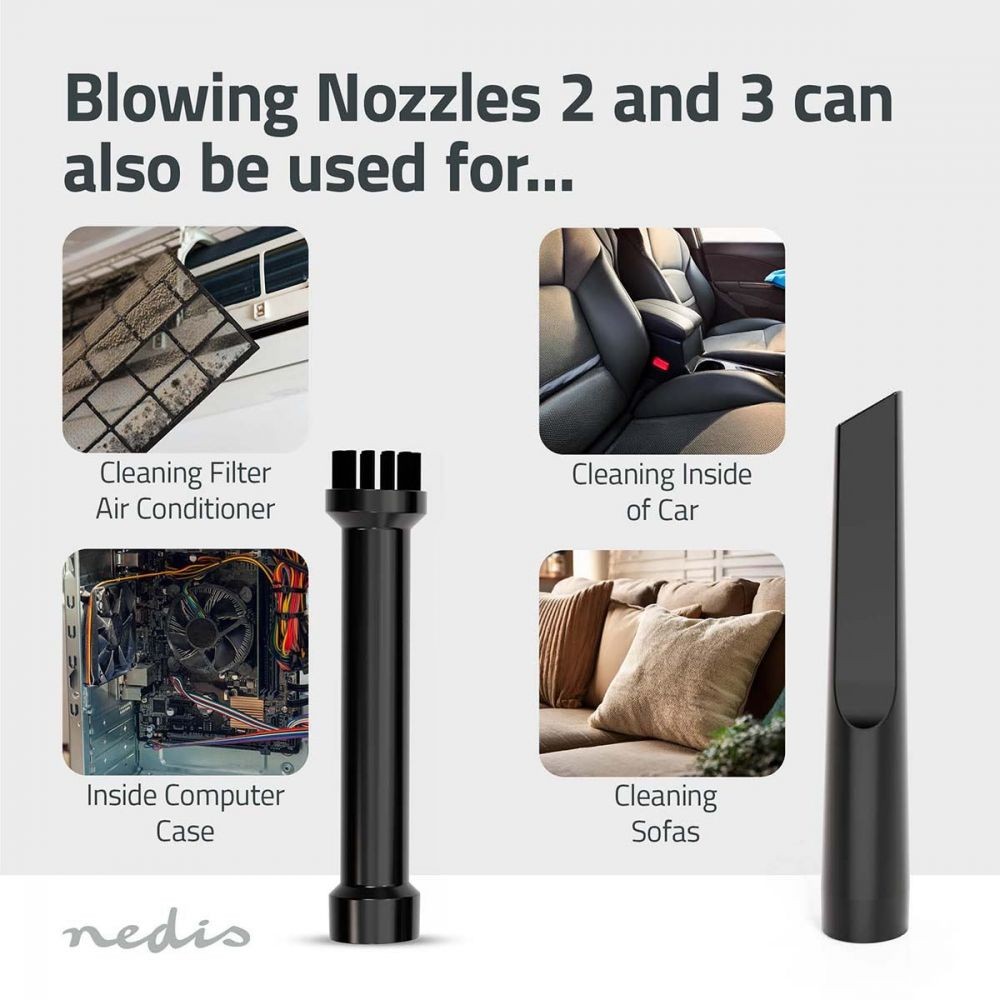 Nedis Handheld Vacuum Cleaner 9000Pa Portable Cordless Lightweight Vacuum Cleaner/Blower with Brushless Motor USB Car Vacuum Clean...