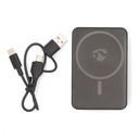 Nedis Magnetic Power Bank, 5000mAh Wireless 15W Portable Charger Battery, PD 3.0 20W Fast Charge USB-C, Compatible with Mag-Safe